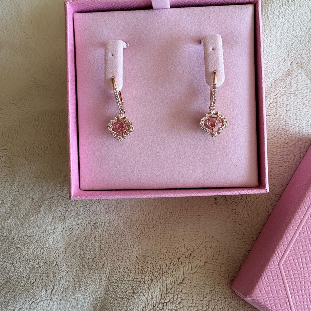 Swarovski Elegant Pink Crystal Earrings
